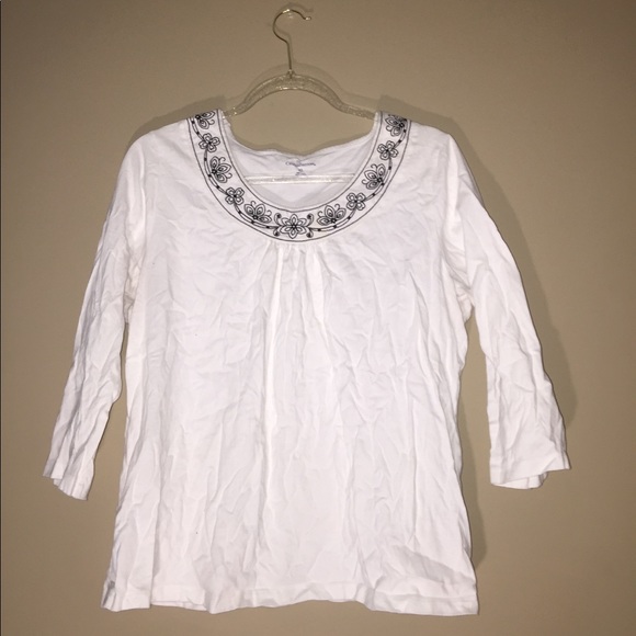 🍁🛍 Croft&Barrow Black&White Long Sleeve Shirt⚫️ - Picture 1 of 3